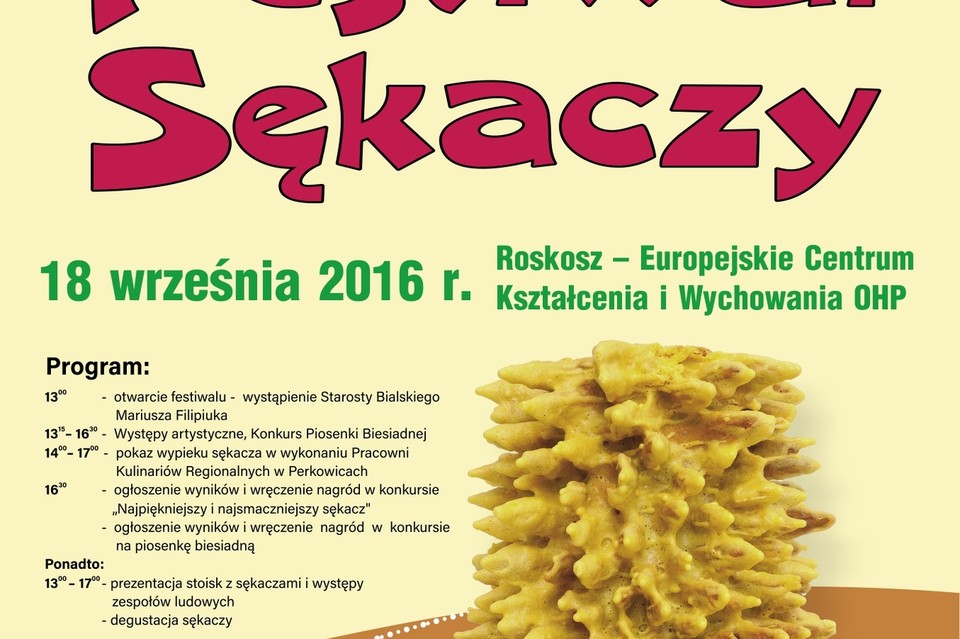 Zaproszenie na V Bialski Festiwal Sękaczy - Zdjęcie główne