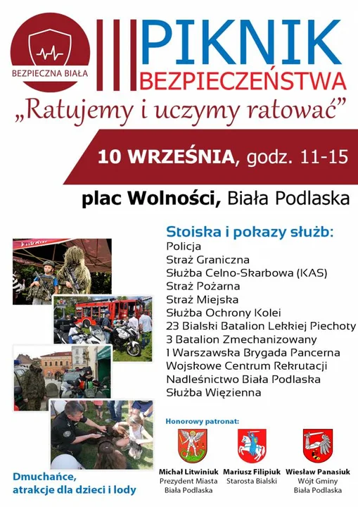 Biała Podlaska : Przyjdź na Piknik Bezpieczeństwa. Nauczysz się pierwszej pomocy, dowiesz się o pracy służb - Zdjęcie główne