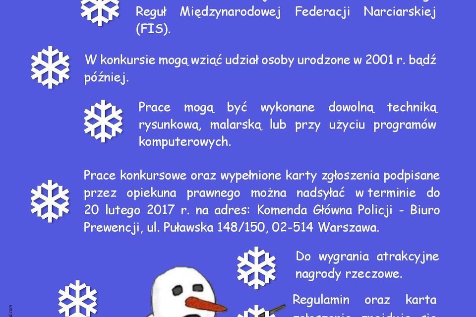 Konkurs plastyczny "Wspólnie dla bezpieczeństwa na stoku" - Zdjęcie główne