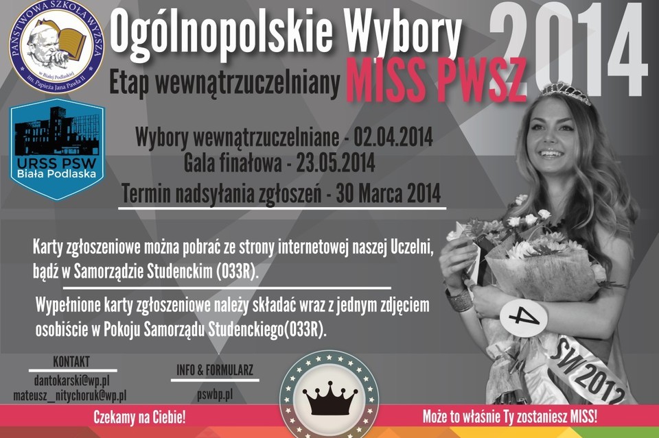 Wybory MISS PWSZ 2014 - Zdjęcie główne