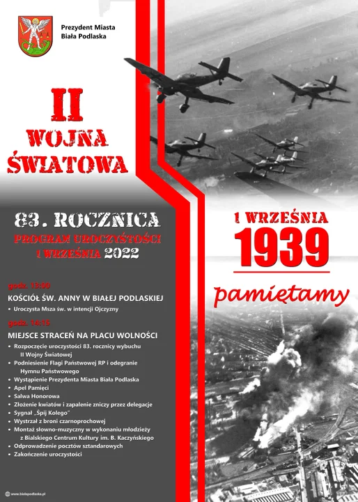 Biała Podlaska :  Obchody 83. rocznicy wybuchu II wojny światowej - Zdjęcie główne