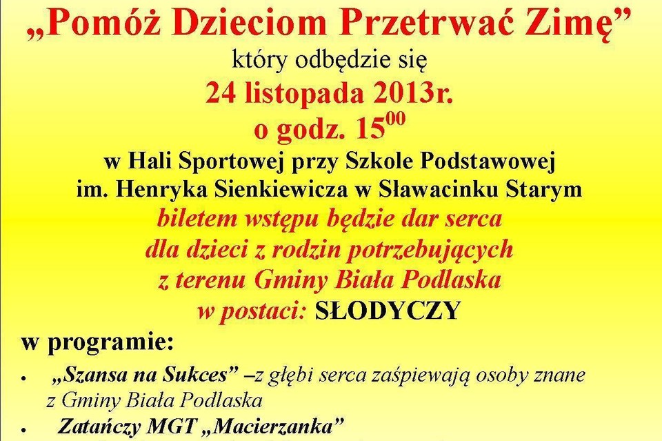 Rusza akcja - Pomóż Dzieciom Przetrwać Zimę - Zdjęcie główne