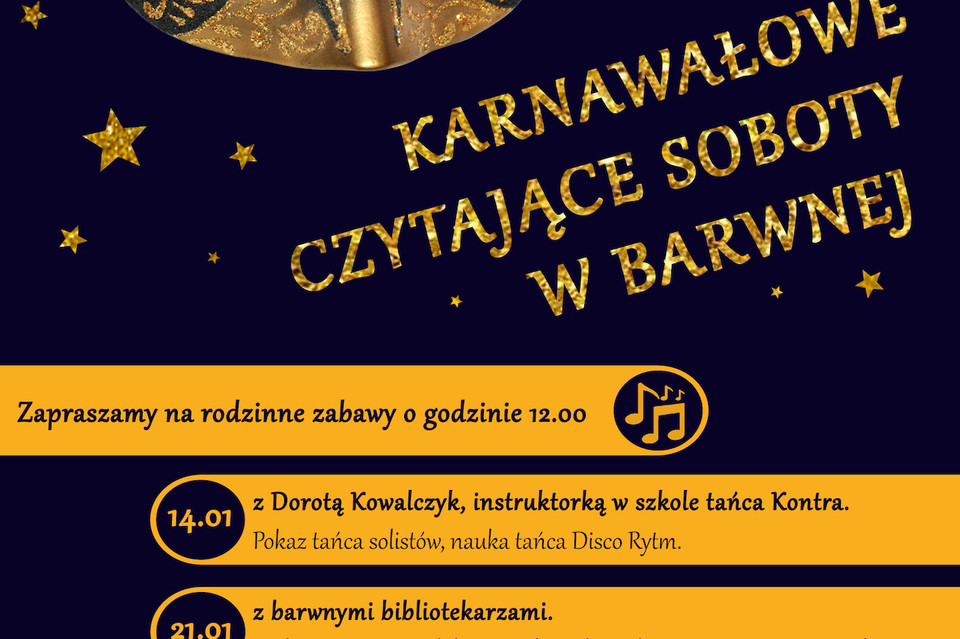 Karnawałowe czytające soboty w Barwnej - Zdjęcie główne