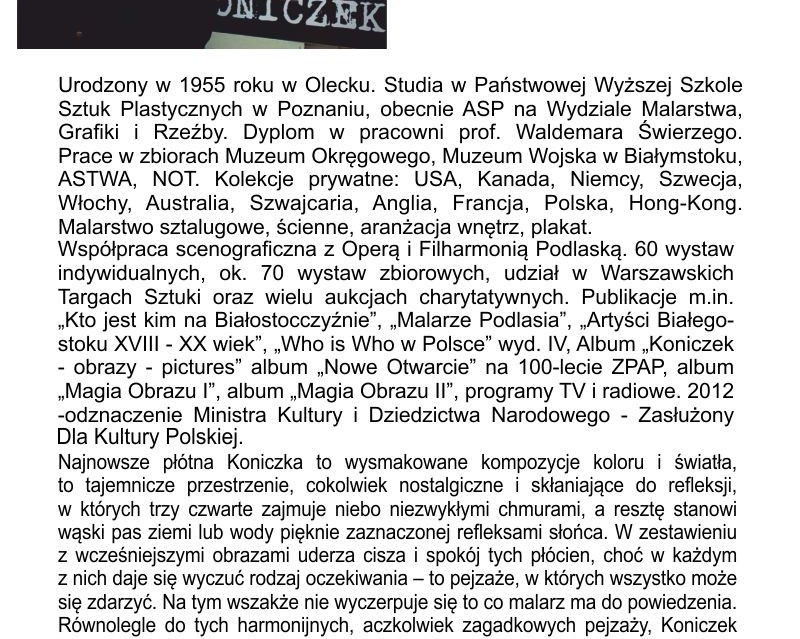 Wernisaż wystawy malarstwa Krzysztofa Koniczka - Zdjęcie główne