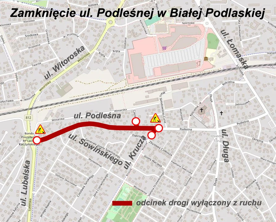 Biała Podlaska: Trwa przebudowa ulicy Podleśnej. Utrudnienia w ruchu - Zdjęcie główne