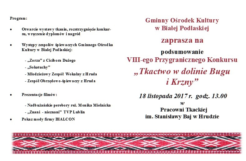 VIII Przygraniczny Konkurs "Tkactwo w Dolinie Bugu i Krzny" - Zdjęcie główne