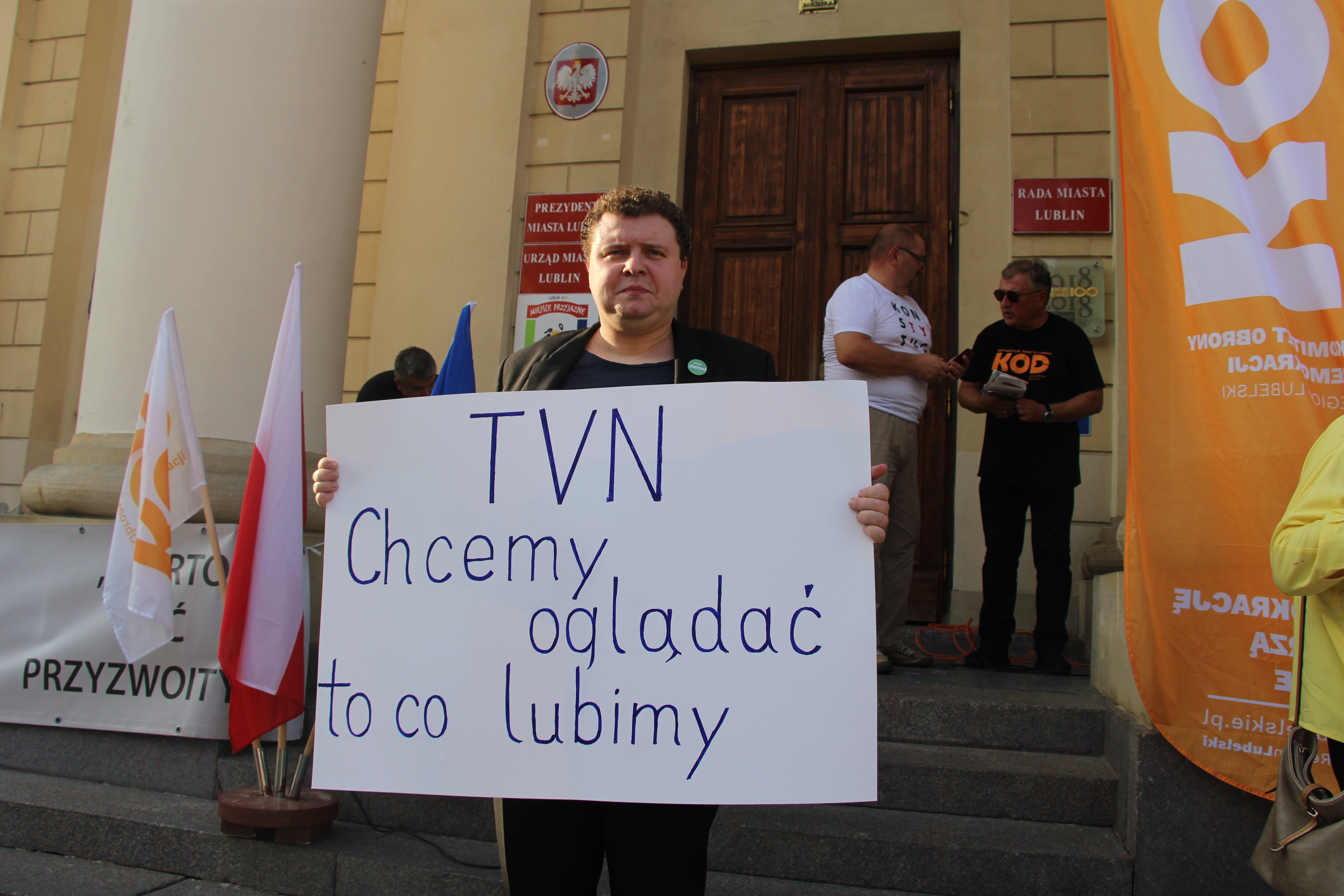 Pikieta "Wolne media Wolni ludzie Wolna Polska" w Lublinie
