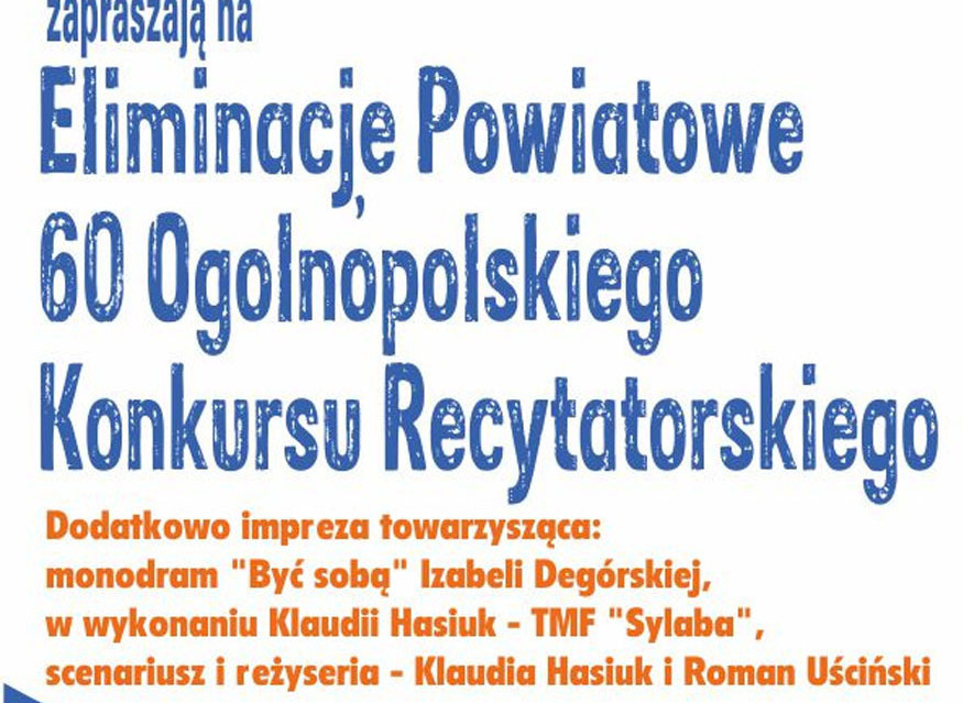 60 Ogólnopolski Konkurs Recytatorski - Eliminacje Powiatowe - Zdjęcie główne