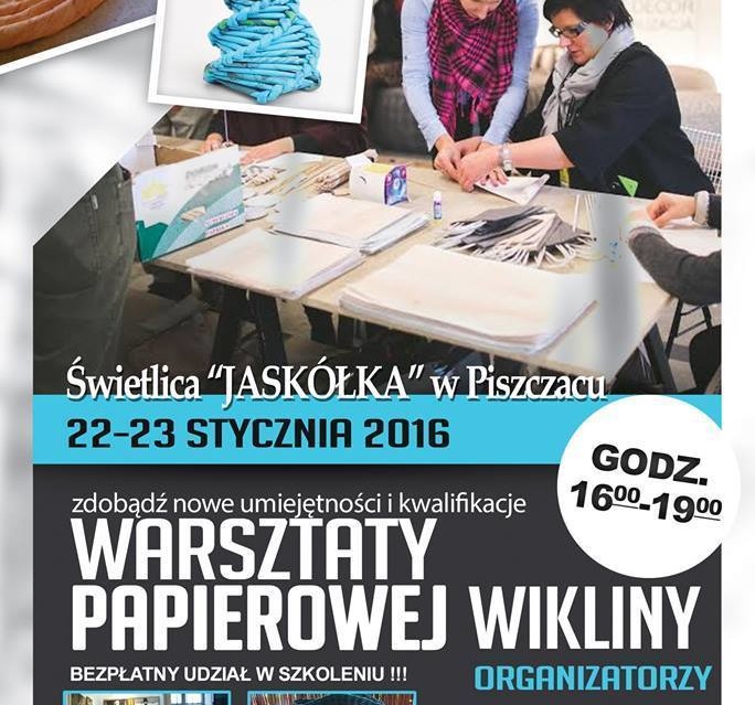 Zaproszenie na warsztaty papierowej wikliny - Zdjęcie główne