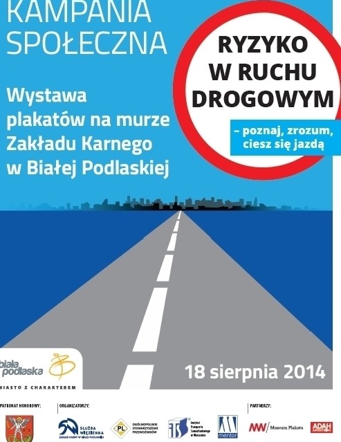 Plakaty na murach bialskiego Zakładu Karnego - Zdjęcie główne