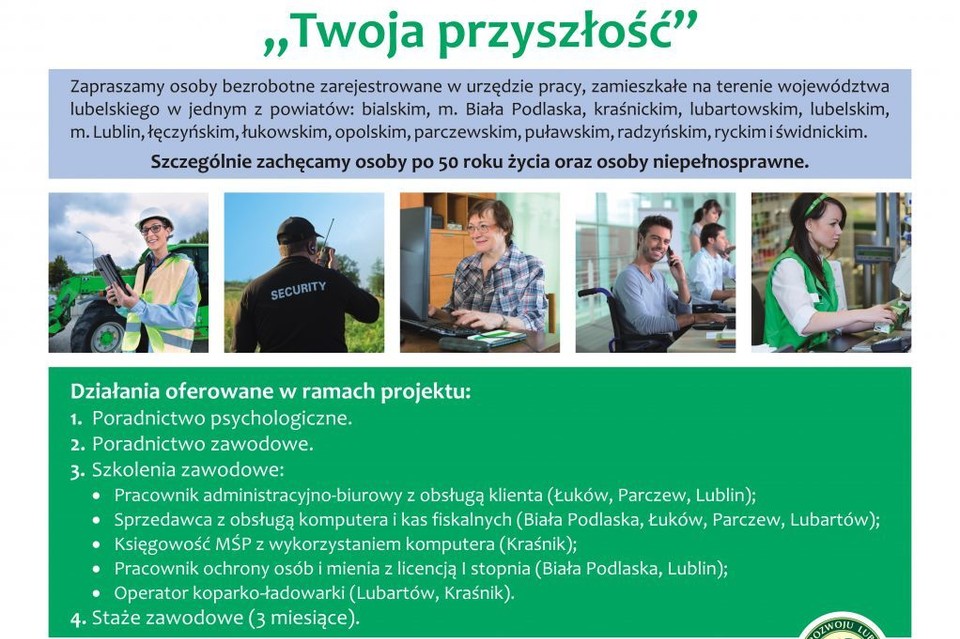 Staże dla osób bezrobotnych w ramach projektu Twoja Przyszłość - Zdjęcie główne