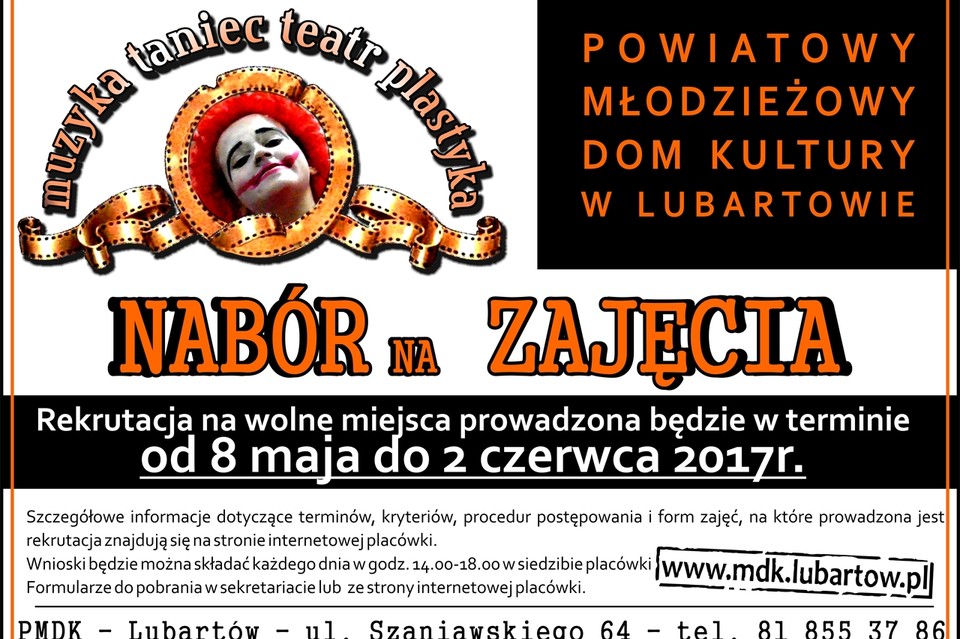 Rekrutacja na zajęcia w PMDK w Lubartowie - Zdjęcie główne