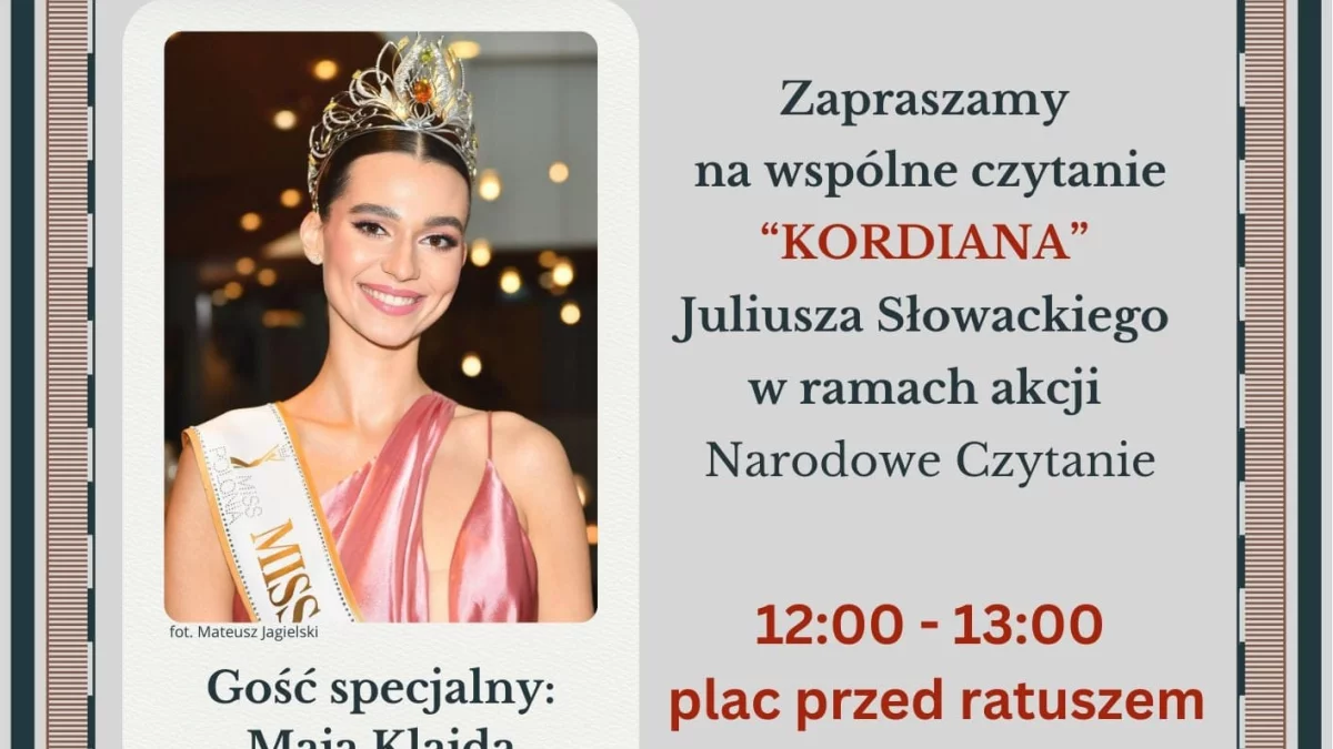 Miss Polonia przeczyta "Kordiana" . Narodowe Czytanie już w piątek - Zdjęcie główne