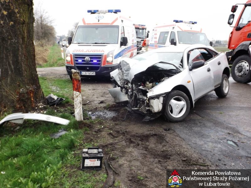 Mazda uderzyła w drzewo - Zdjęcie główne