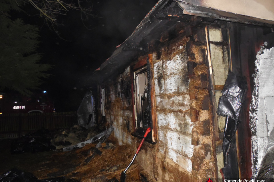 Pożar domu w Samoklęskach - Zdjęcie główne