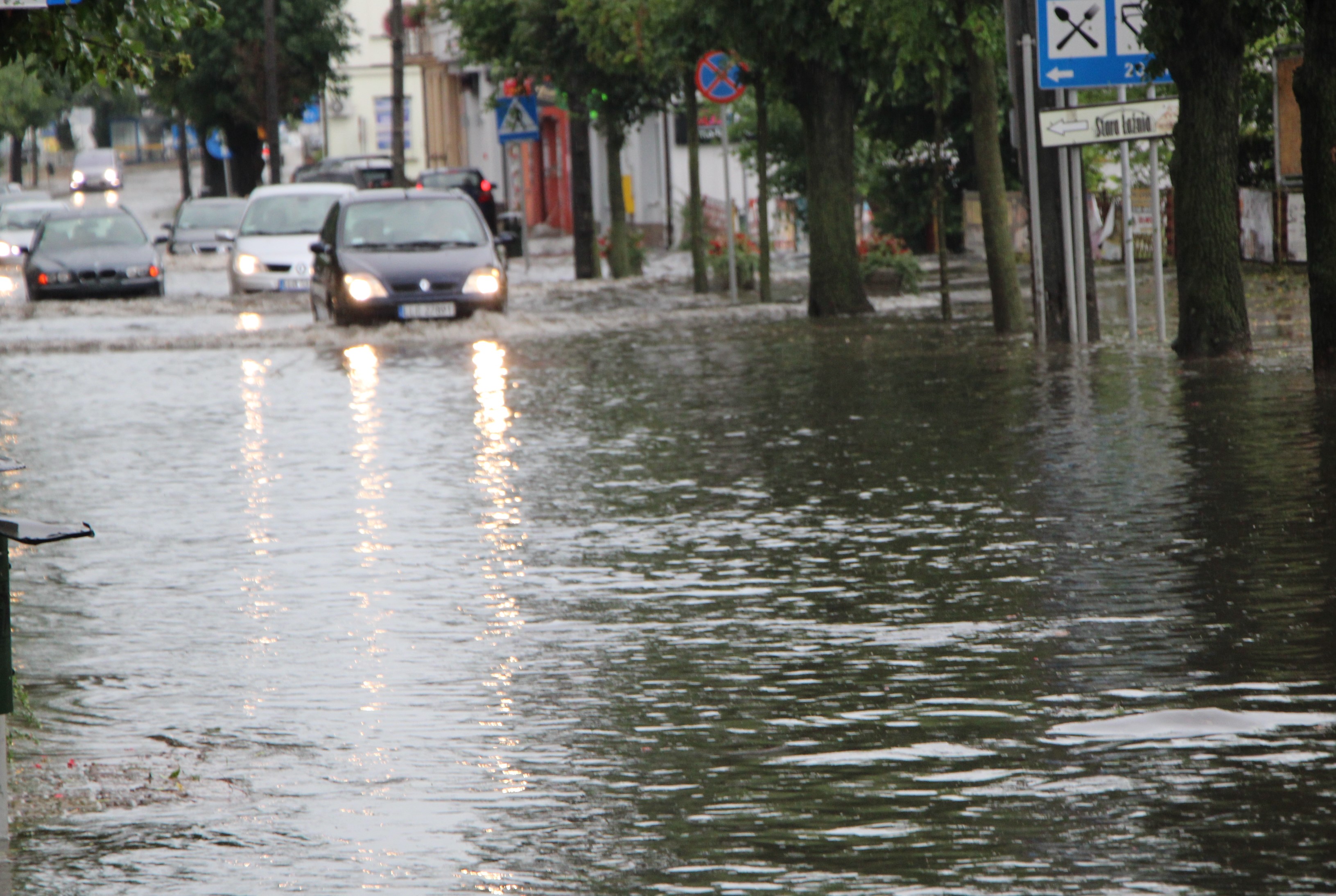 Połamane drzewa i zalane ulice w Lubartowie - Zdjęcie główne