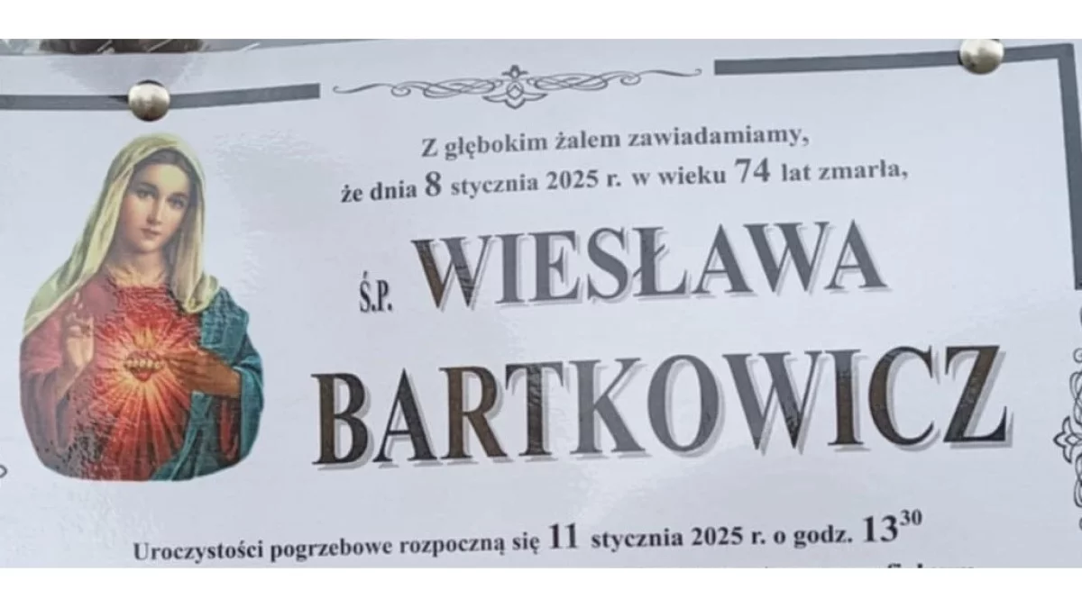 Ś.p. Wiesława Bartkowicz - Zdjęcie główne