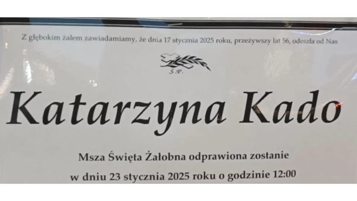 Ś.p. Katarzyna Kado - Zdjęcie główne