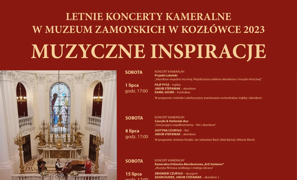 Letnie Koncerty Kameralne w Muzeum Zamoyskich w Kozłówce - Zdjęcie główne