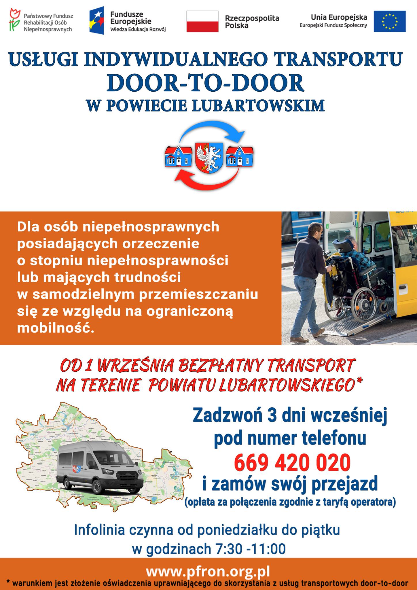 Bezpłatny transport dla niepełnosprawnych w powiecie lubartowskim - Zdjęcie główne