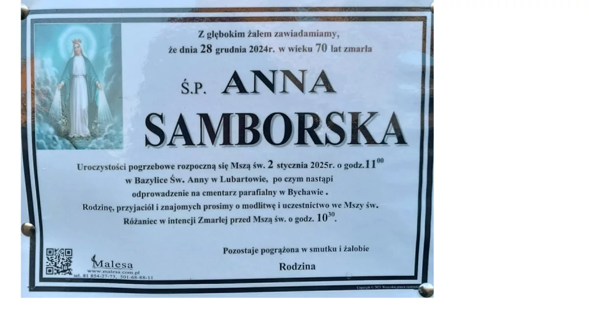 Ś.p. Anna Samborska - Zdjęcie główne