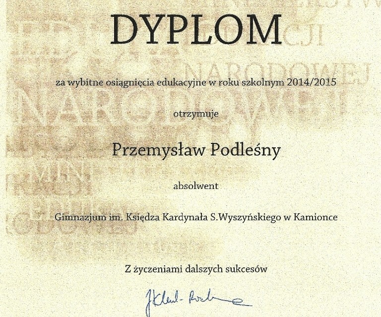 Uczeń II LO wśród najlepszych w Polsce - Zdjęcie główne