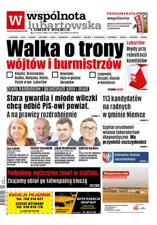 Najnowsze wydanie Wspólnoty Lubartowskiej 12 marca 2024r - Zdjęcie główne