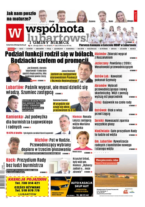 Najnowsze wydanie Wspólnoty Lubartowskiej 14 maja 2024r - Zdjęcie główne