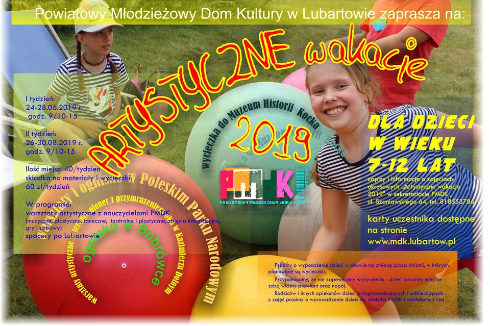 "Artystyczne wakacje 2019" - Zdjęcie główne