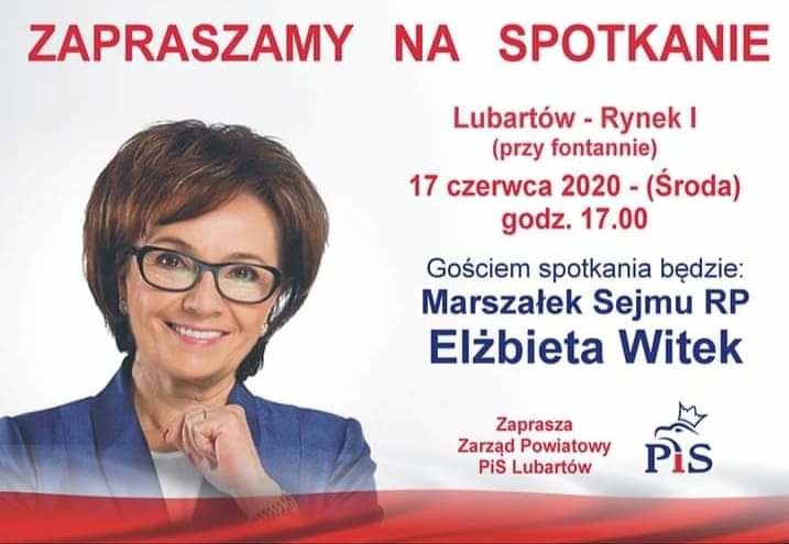 Elżbieta Witek dzisiaj w Lubartowie - Zdjęcie główne