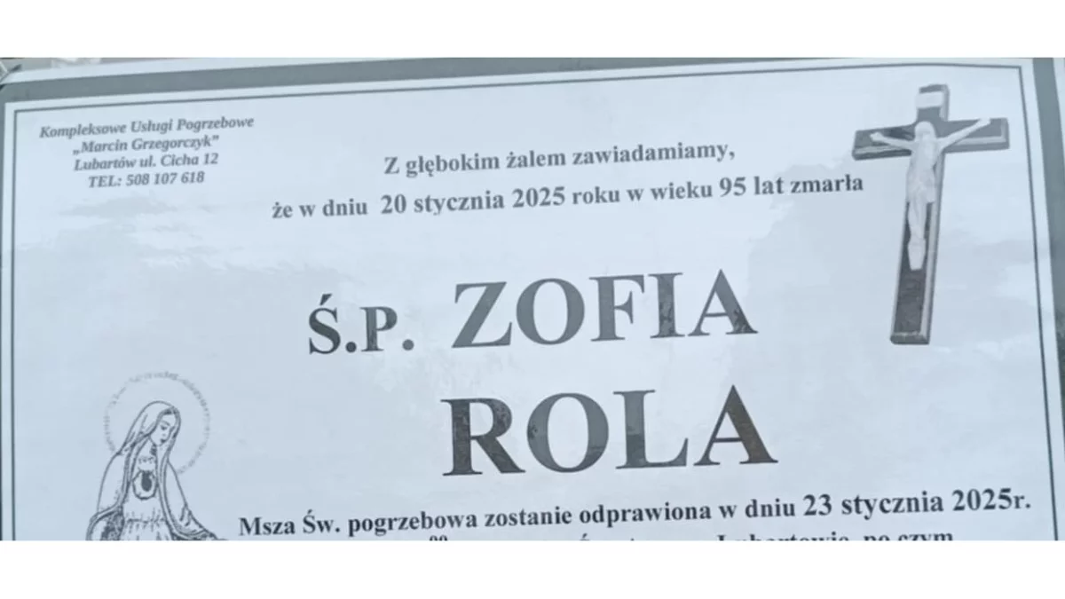 Ś.p. Zofia Rola - Zdjęcie główne