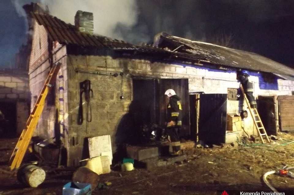 Pożar budynku gospodarczego w Rudce Gołębskiej - Zdjęcie główne