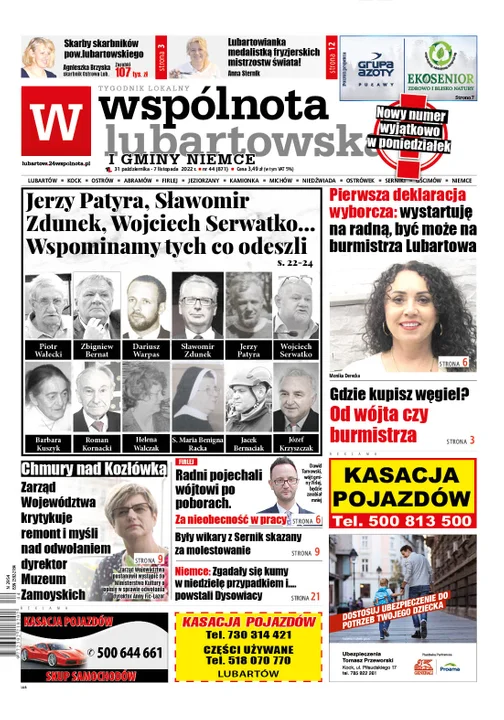 Najnowszy numer Wspólnoty Lubartowskiej nietypowo w poniedziałek (31 października 2022) - Zdjęcie główne