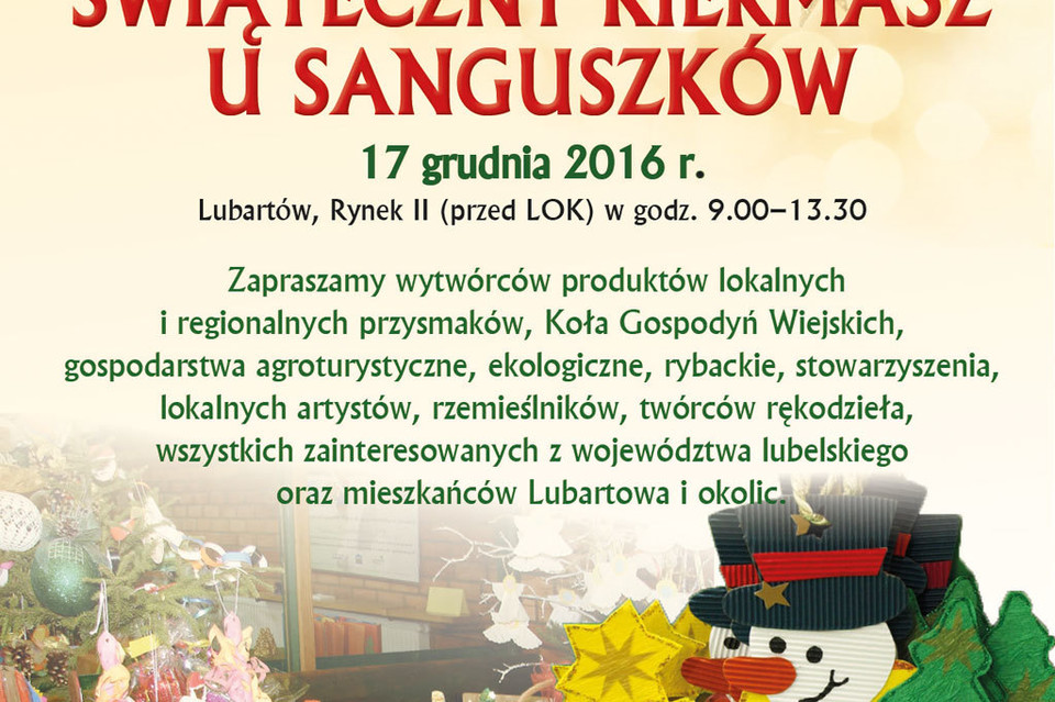 Świąteczny Kiermasz u Sanguszków Lubartów 2016 - Zdjęcie główne