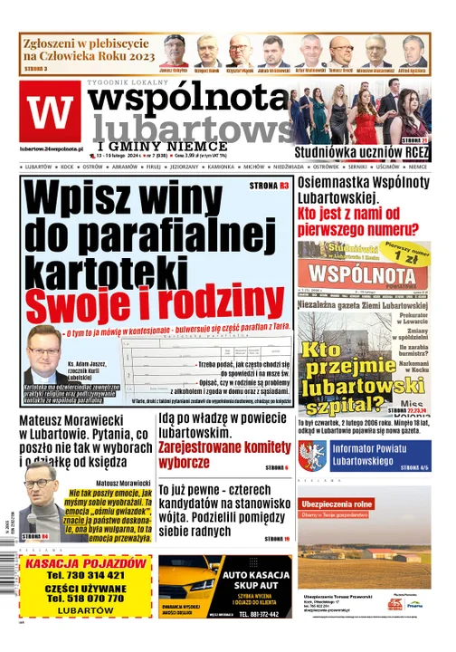 Najnowsze wydanie Wspólnoty Lubartowskiej 13 lutego 2024r - Zdjęcie główne