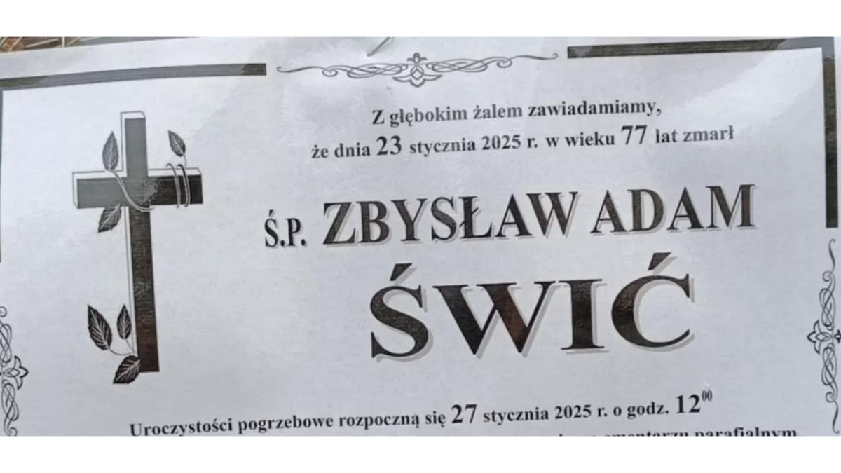 Ś.p. Zbysław Adam Świć - Zdjęcie główne