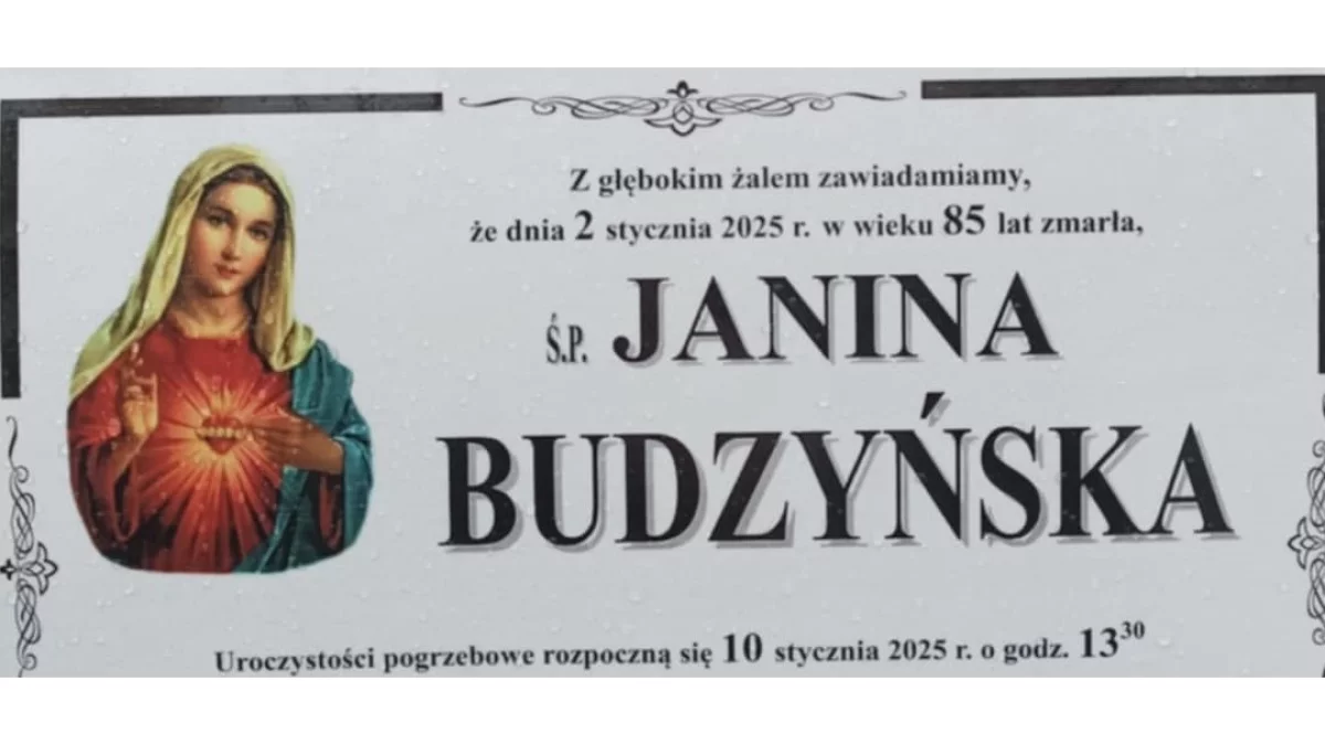 Ś.p. Janina Budzyńska - Zdjęcie główne