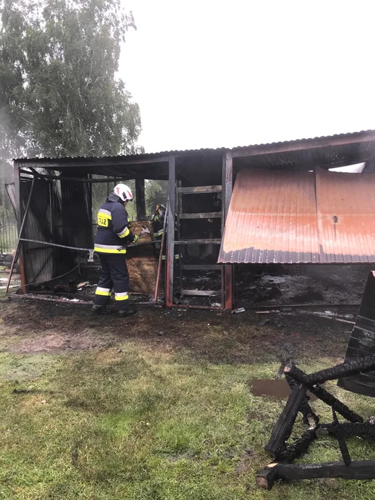 Pożar garażu w Woli Lisowskiej - Zdjęcie główne