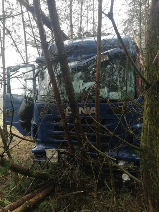 Ciężarówka wypadła z drogi w Firleju AKTUALIZACJA - Zdjęcie główne