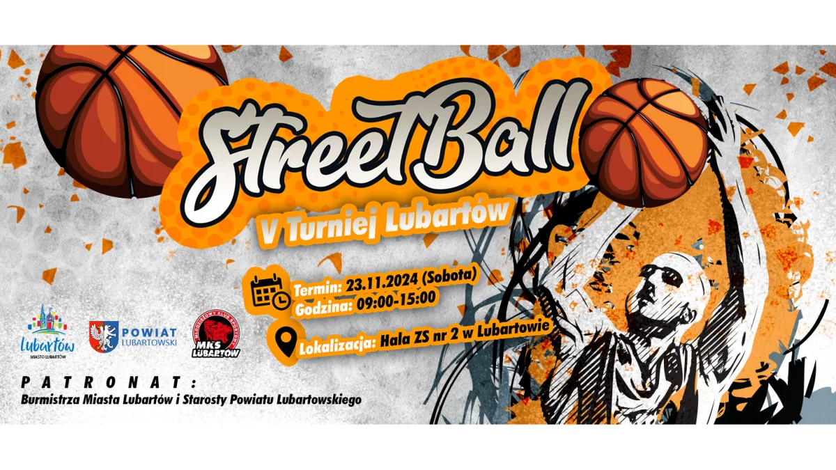 Nadchodzi turniej koszykówki. Wkrótce V STREETBALL LUBARTÓW - Zdjęcie główne