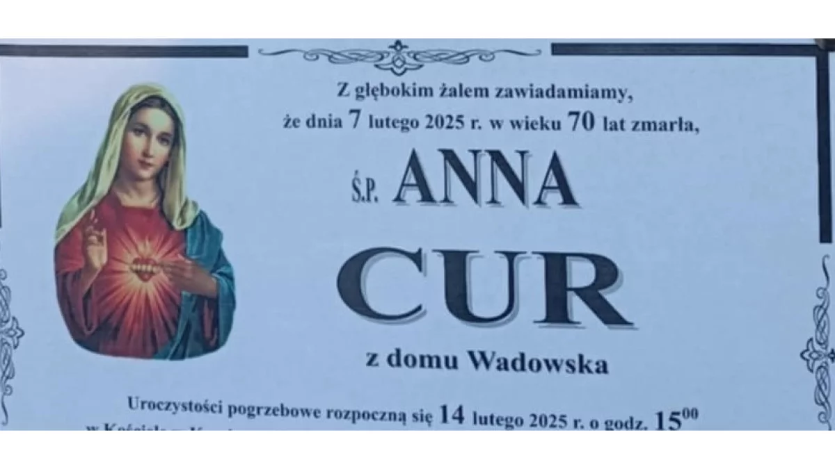 Ś.p. Anna Cur - Zdjęcie główne