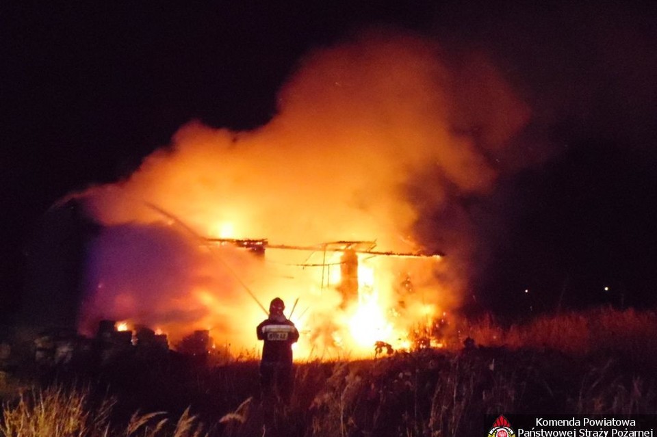 Pożar stodoły w Tarle Kolonii - Zdjęcie główne