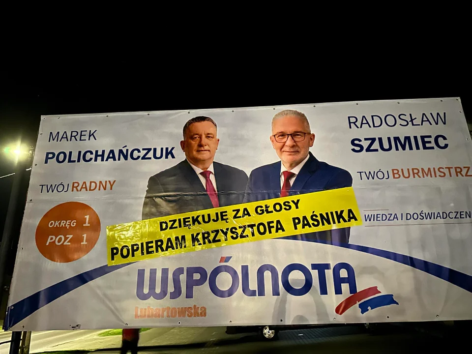 Wspólnota Lubartowska i Wspólny Lubartów razem. Komitet popiera kandydaturę Krzysztofa Paśnika - Zdjęcie główne