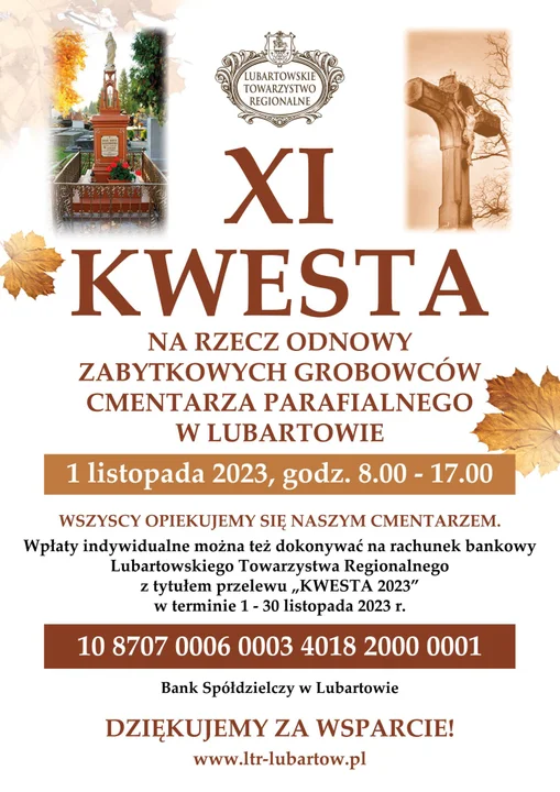 Regionaliści będą kwestować na lubartowskim cmentarzu. XI kwesta na odnowienie zabytkowych nagrobków - Zdjęcie główne