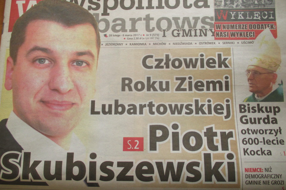 Piotr Skubiszewski Człowiekiem Roku Wspólnoty Lubartowskiej 2016 - Zdjęcie główne