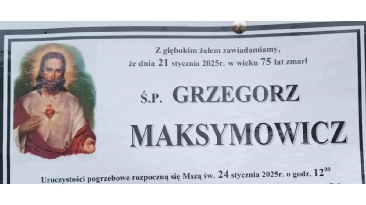 Ś.p. Grzegorz Maksymowicz - Zdjęcie główne