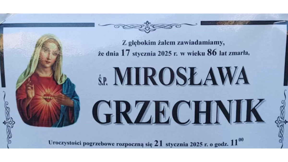 Ś.p. Mirosława Grzechnik - Zdjęcie główne