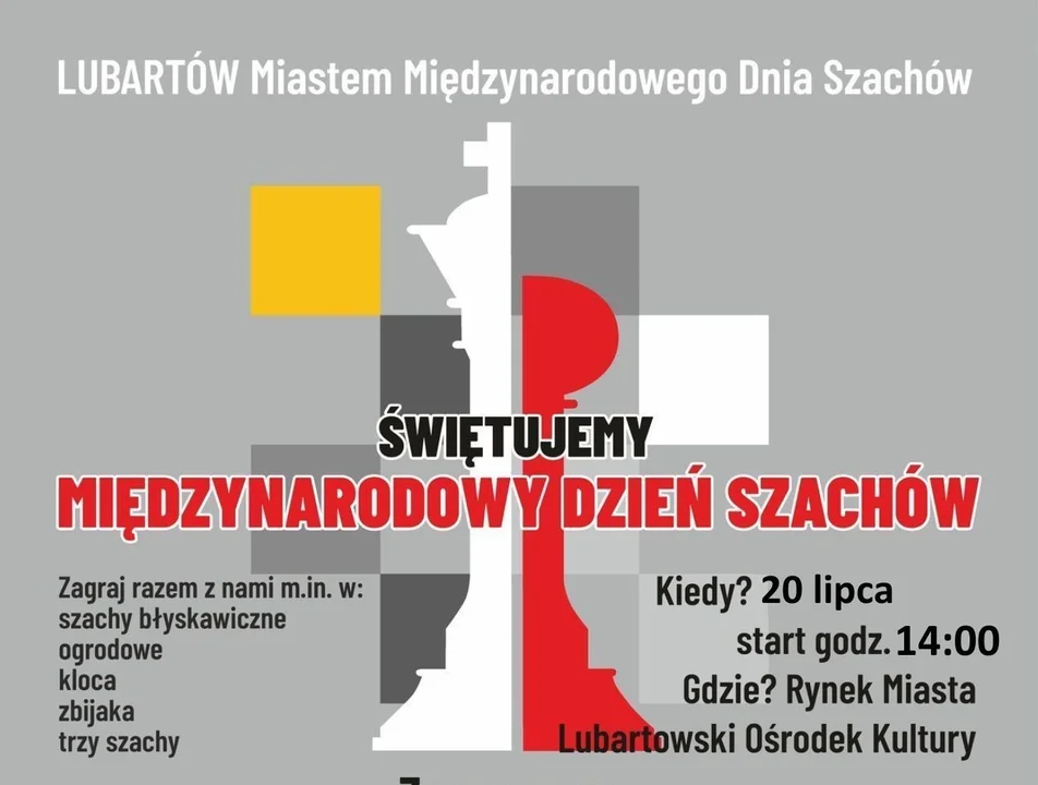 20.07.2024 - Międzynarodowy Dzień Szachów w Lubartowie - Zdjęcie główne