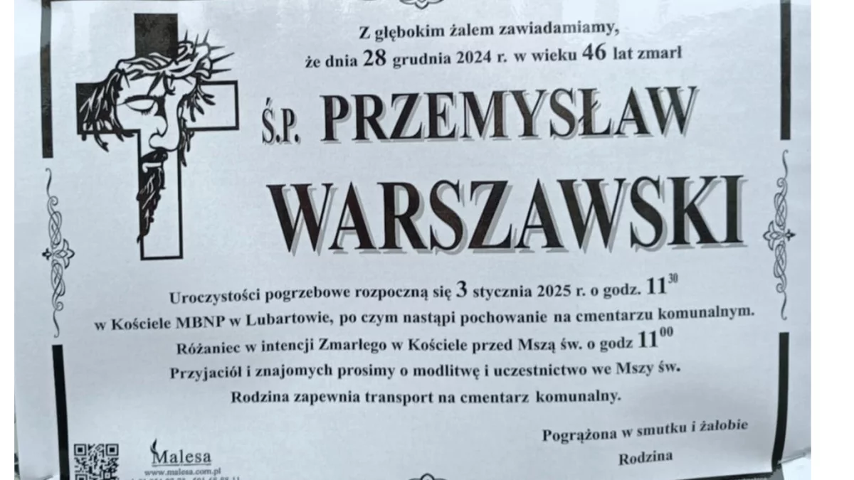 Ś.p. Przemysław Warszawski - Zdjęcie główne