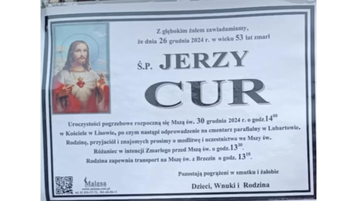 Ś. p. Jerzy Cur - Zdjęcie główne